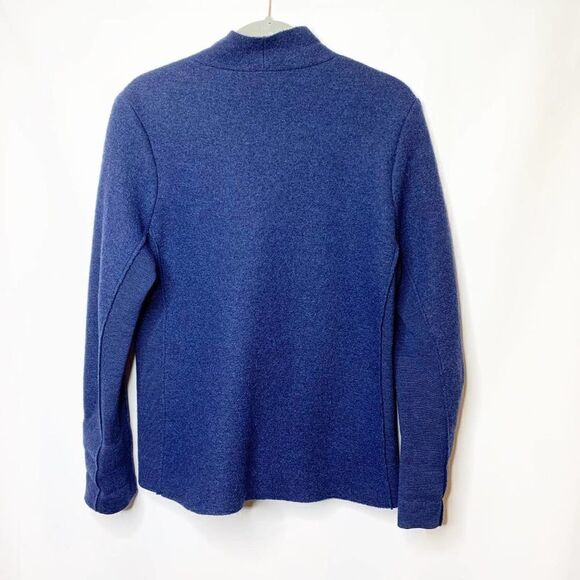 Eileen Fisher Womens Blue Wool Long Sleeve V Neck Cardigan Sweater Size PS - Picture 2 of 7